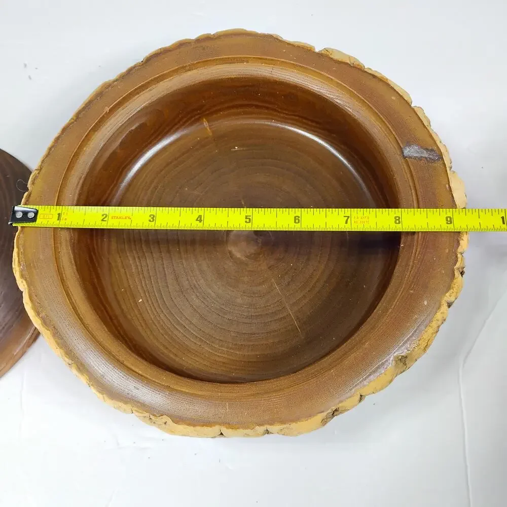 Vintage Raw Edge Wood Trinket, Bowl, Dish 9